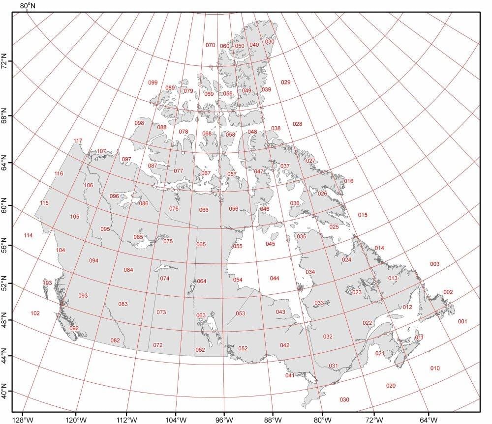 Karte von Kanada latitude