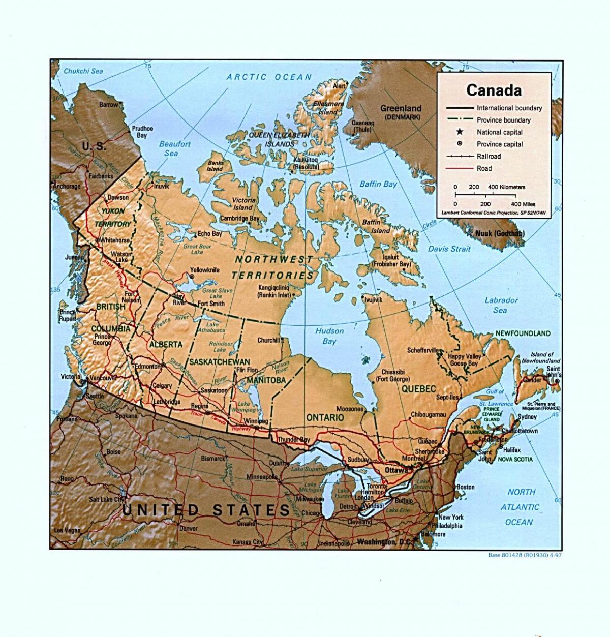 Kanada Provinzen Landkarte Mit Hauptstadten Karte Karte Von Kanada Mit Seinen Provinzen Nord Amerika Amerika