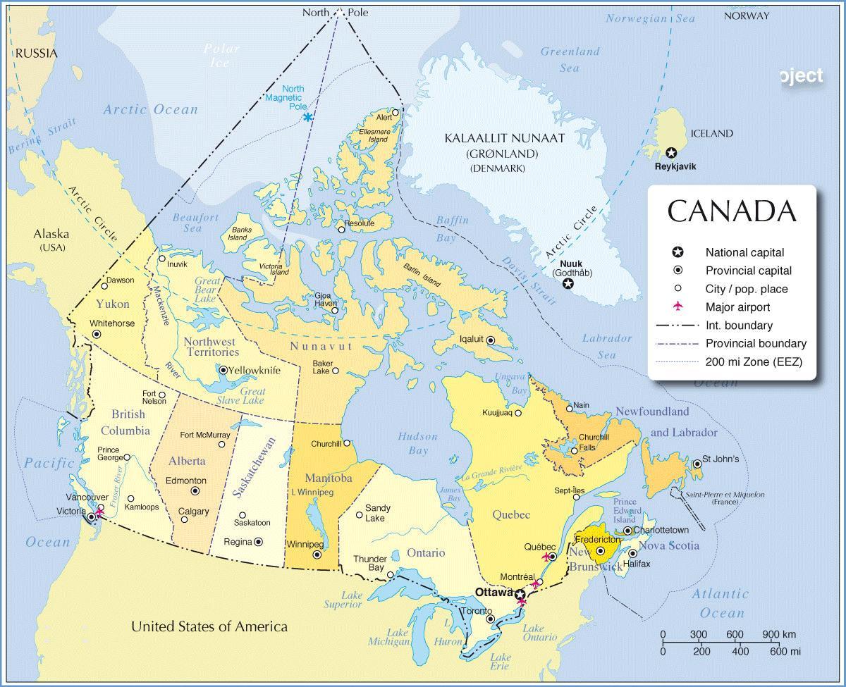 Karte von Kanada Reisen