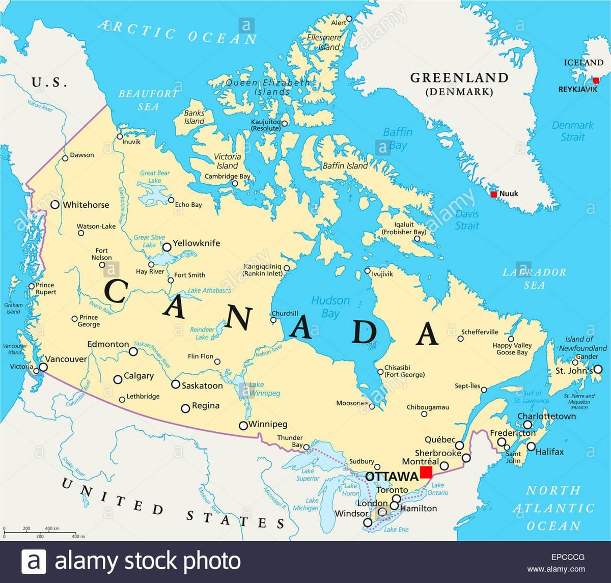 Karte von Kanada und seine Hauptstädte