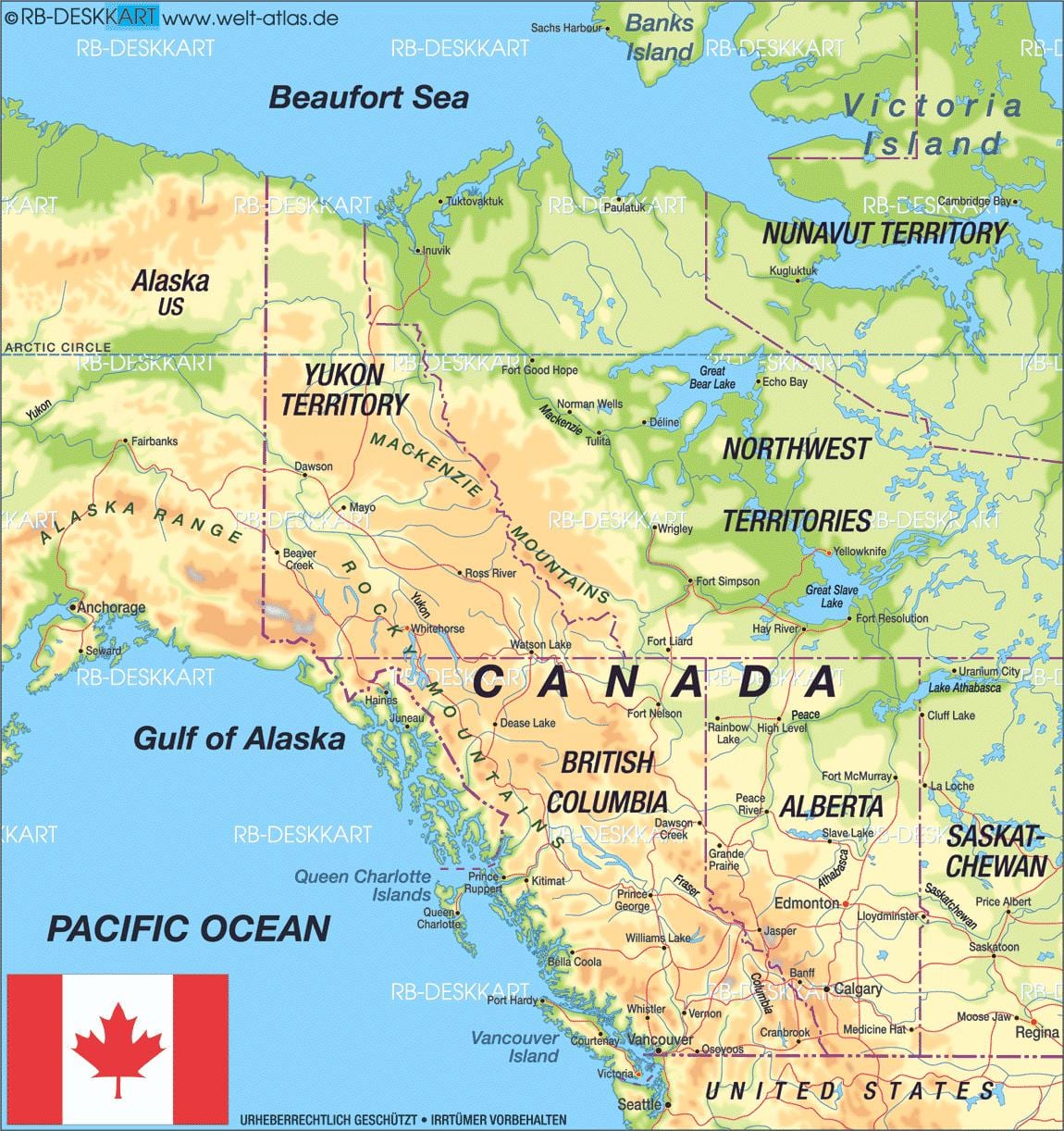 detaillierte Karte von West-Kanada