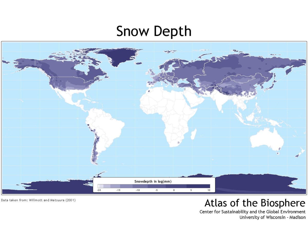 Karte von Kanada schneedecke