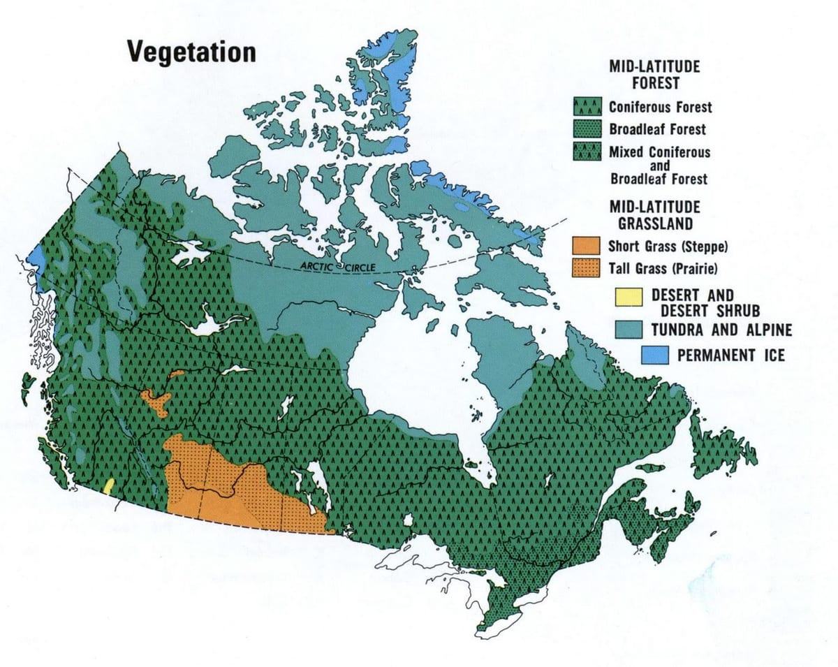 Karte von Kanada vegetation