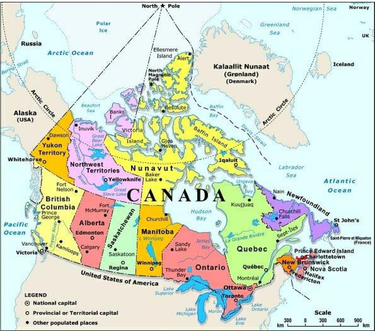 West-Kanada Landkarte mit Städte - Karten von West-Kanada mit Städten