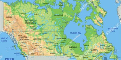 Komplett beschriftet, Karte von Kanada