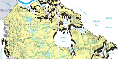 Berge in Kanada-map