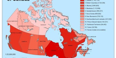 Demografische Karte von Kanada