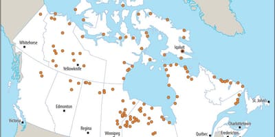 Kanada internationalen Flughäfen Karte anzeigen