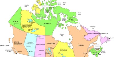 Karte von Kanada zeigen Staaten