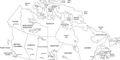 Karte von Kanada und Provinzen und Hauptstädte