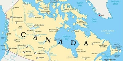 Karte von Kanada 1700