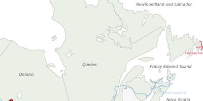 Karte von Ostküste und Kanada