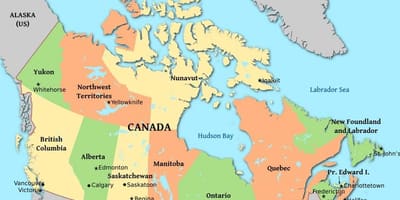 Politische Karte von Kanada