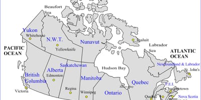 Straßenkarte von Kanada und Provinzen