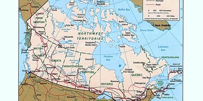Karte von Kanada in der western road Karte anzeigen